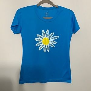 Blue “I Love Running” Workout Top